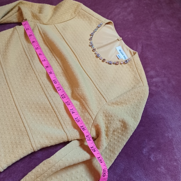 Yellow Mini Bee dress jewel accent thick lined gorgeous feminin ruffles Bey mini - Picture 11 of 13